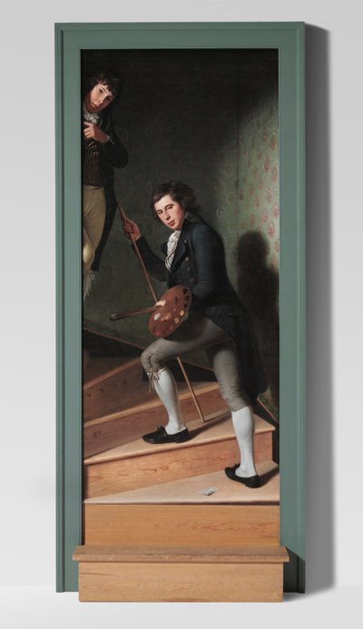 Trapgroep (Portret van Raphaelle Peale en Titian Ramsay Peale) door Charles Willson Peale